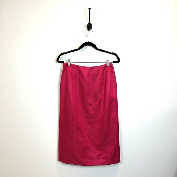 Talbots Size 6 Pink Pencil Long Skirt Lined Silk Blend Career - Picture 7 of 10